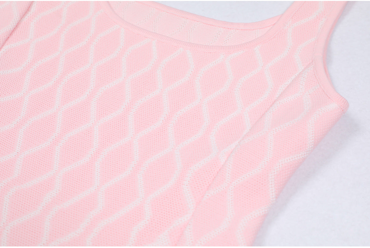 25ss Knitted A-line vest dress