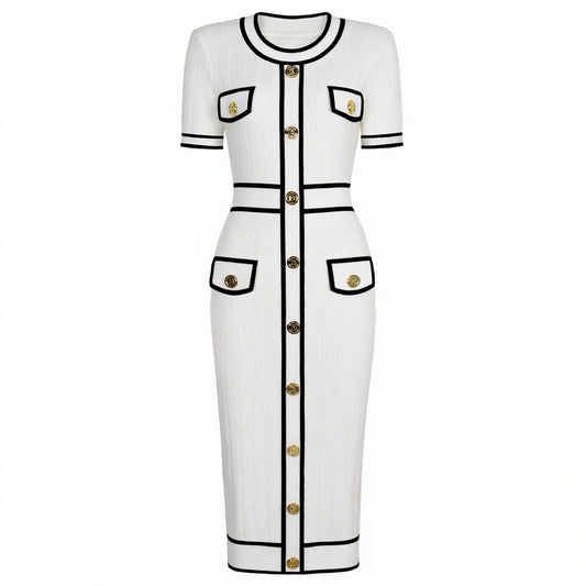 25ss A versatile knitted slimming dress that wraps around the buttocks