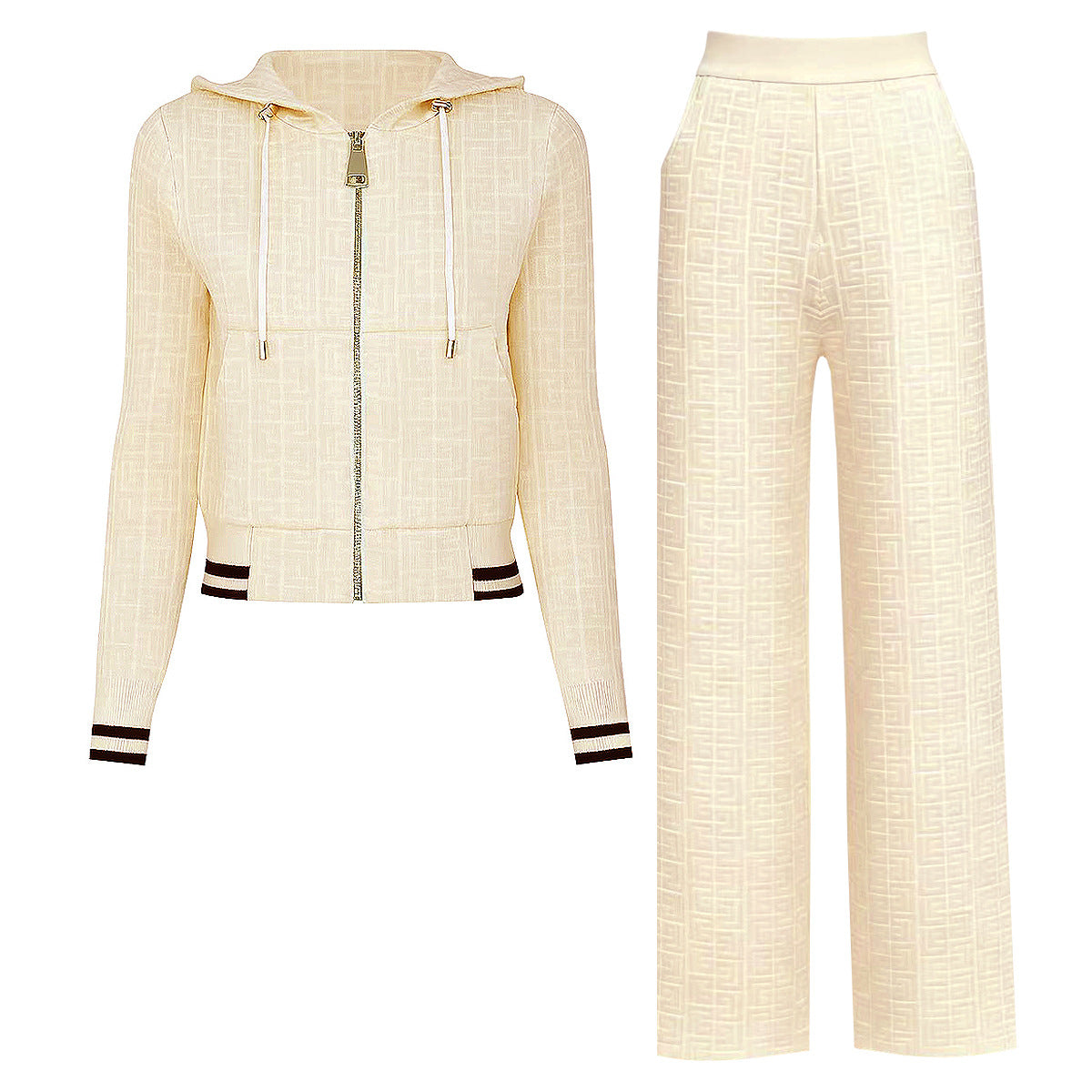 25ss Chunqiu Heavy Industry Knitted Casual Suit