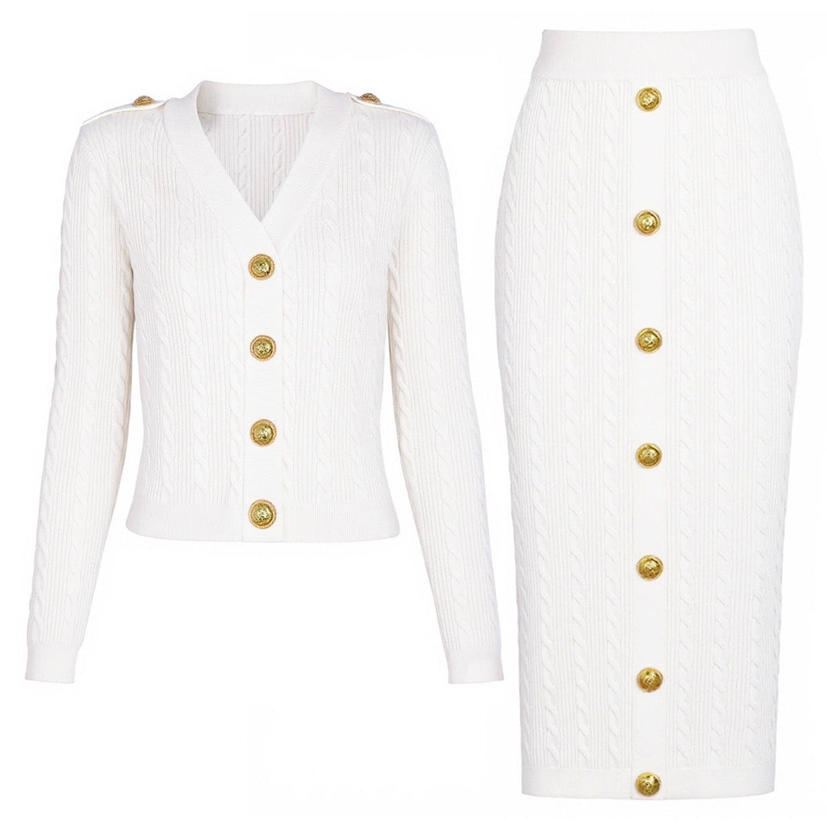 25ss Spring and Autumn fashion knitted sweater set skirt