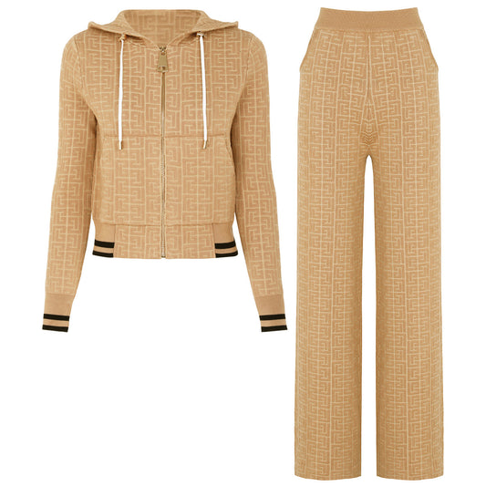 25ss Chunqiu Heavy Industry Knitted Casual Suit