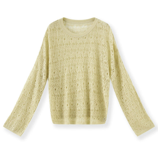 25ss Three-dimensional hollowed-out wool knitted sweater